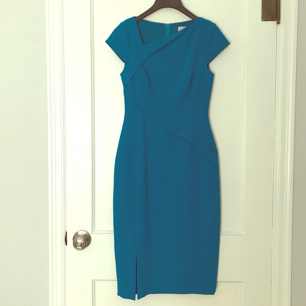 L.K. Bennett Blue Asymmetrical Dress